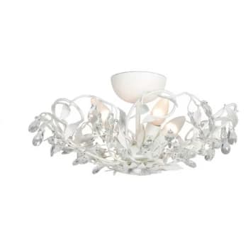 Linea Verdace Langelo 4 Light Glass & Crystal Ceiling Light White Frosted