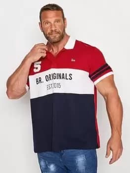 BadRhino Cut & Sew Polo - Multi, Red, Size 2XL, Men