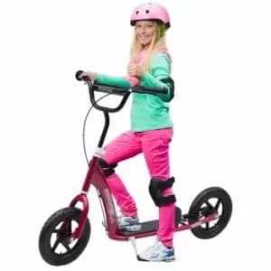 Homcom Push Scooter With 12" Eva Tyres, Red