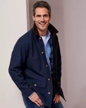 Cotton Traders Mens Classic Canvas Field Jacket in Blue