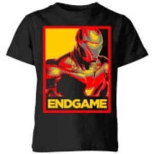 Avengers Endgame Iron Man Poster Kids T-Shirt - Black - 11-12 Years