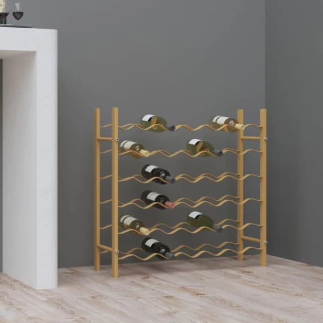 VIDAXL Wine Rack for 36 Bottles Gold Metal Vidaxl 8720286827253
