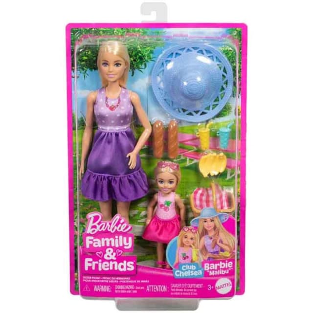 Barbie & Chelsea Dolls Picnic-Themed Playset with 2 dolls