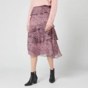 Whistles Womens Wild Cat Printed Skirt - Pink/Multi - UK 10