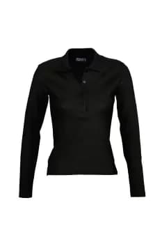 Podium Long Sleeve Pique Cotton Polo Shirt