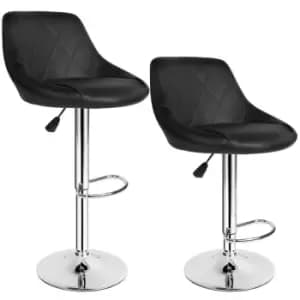 TecTake 2 Waldemar Bar Stools - Black