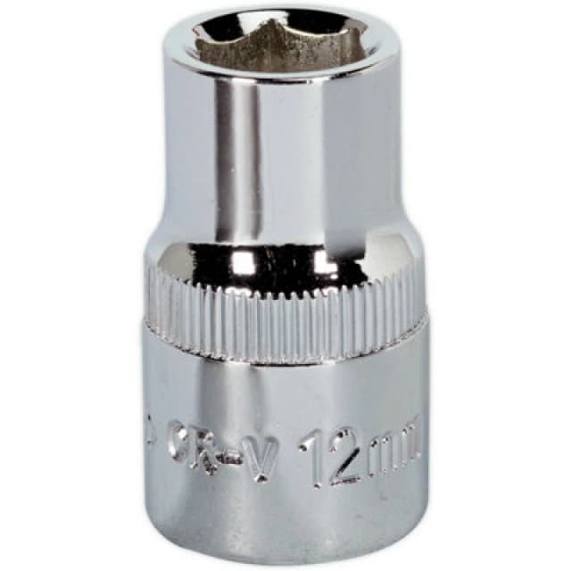 Loops 12mm Forged Steel Drive Socket - 1/2" Square Drive - Polished Chrome Vanadium Metallics