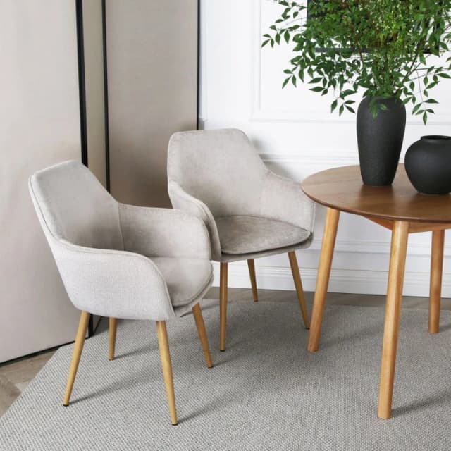 Home Garden Direct Muse - Accent Chair in Woven Yarn Fabric Upholstery in Beige Beige Unisex