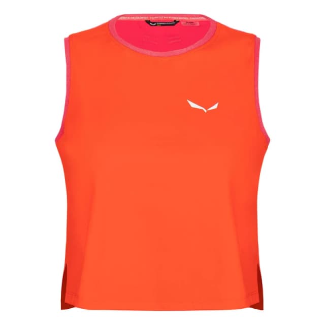 Salewa Womens Dry Hybrid Tank Vest Red Orange female 8 (XS)