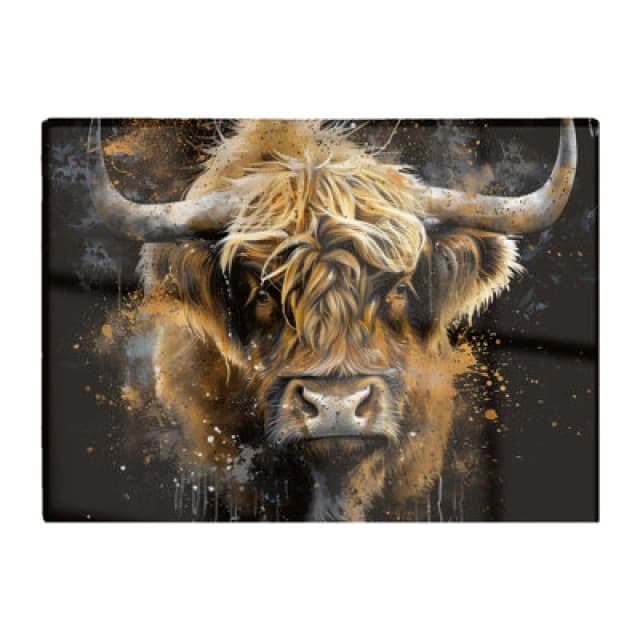 Warren Reed Designer Bronze Splashart Highland Cow Chopping Board