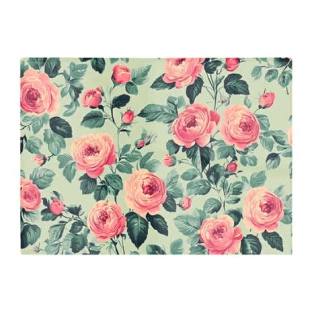 Warren Reed Designer Sage Green And Pink Roses Chopping Board