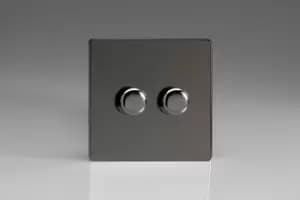 Varilight 2 Gang 2 Way Push On/Off Rotary LED Dimmer 2 x 0 120W (1 10 LEDs) - JDiP252S