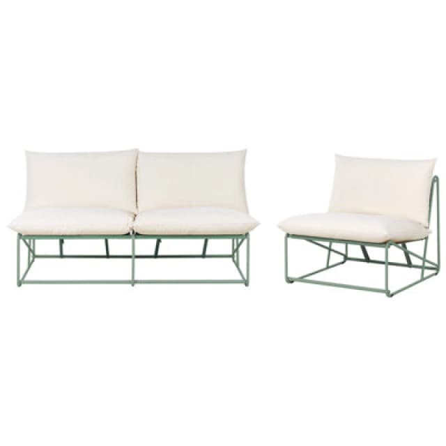 Beliani Garden Sofa Set 3 Seater Pico Metal Green