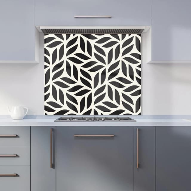 Warren Reed - Designer Modern Stylish Abstract Texture Kitchen Splashback in Black Size: 700mm x 650mm Black Unisex 700mm x 650mm