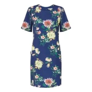 Yumi Navy Floral Blossom Print Tunic - Blue