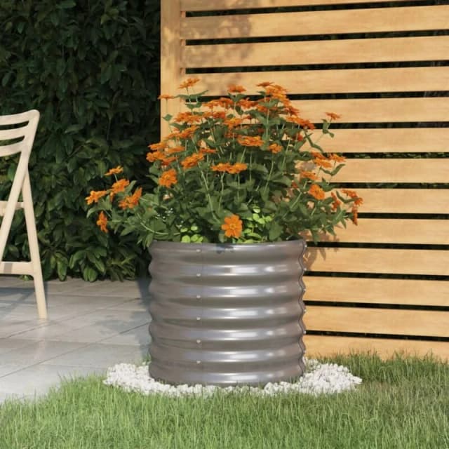 VIDAXL Vidaxl - Garden Planter Powder-coated Steel 40x40x36cm Grey 8720286855478