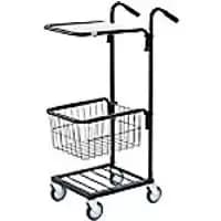 SLINGSBY Mini Mail Trolley with 1 Shelf 402698 Steel Black 38.5 x 66 x 109 cm