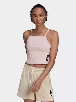 adidas Studio Lounge Rib Tank Top, Pink Size XL Women