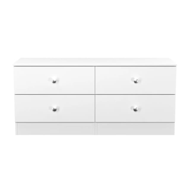 Yarmouth Ready Assembled Matt White 4 Drawer Chest (H)495mm (W)1100mm (D)390mm
