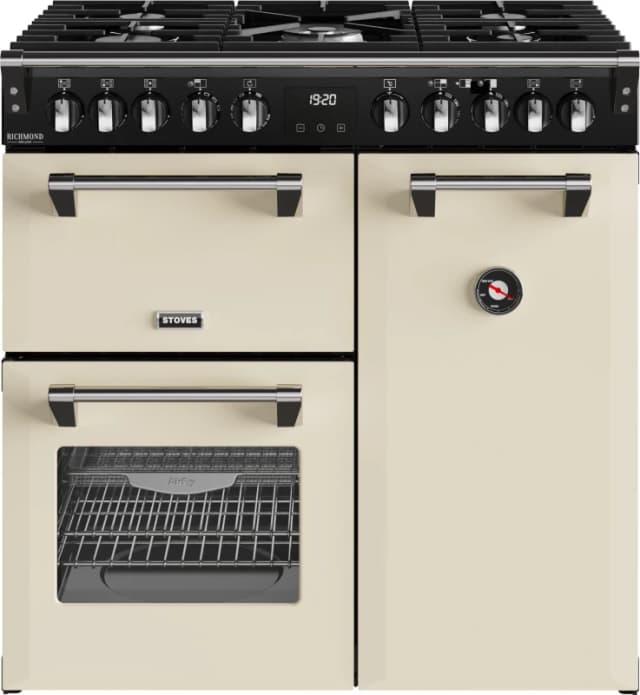Stoves Richmond Deluxe 90cm Dual Fuel Range Cooker - Cream - A/A/A Rated