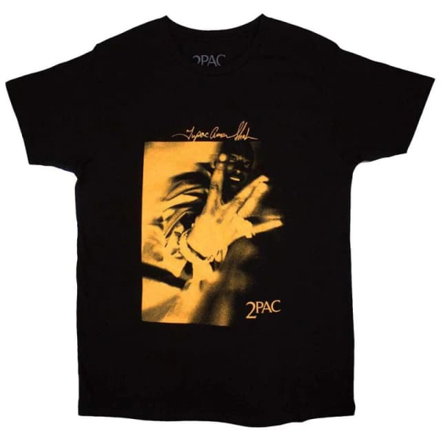 Tupac Shakur Tupac Shakur Men Fingers Tone T-Shirt in Jet Black Size: 2X-large Jet Black XXL Male 5063527560971