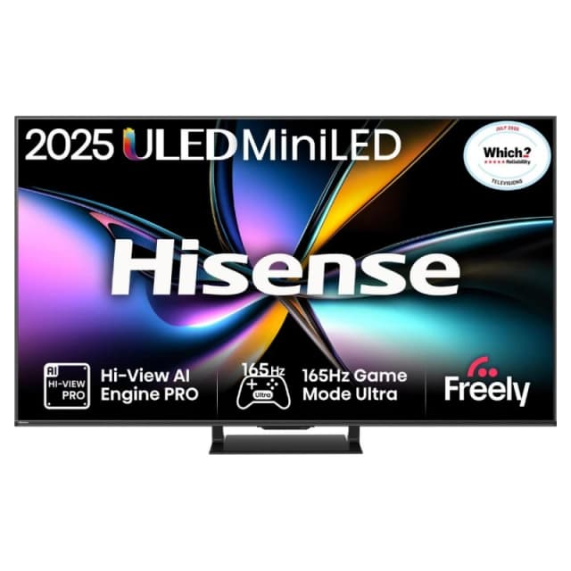 55" HISENSE U7Q PRO Mini LED 4K 165Hz Smart AI TV with Freely - 55U7QTUK PRO, Black,Silver/Grey 6942351417103