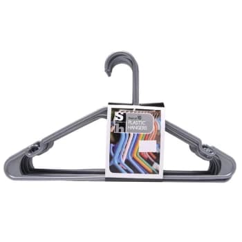 Stanford Home 10 Plastic Hangers - Silver
