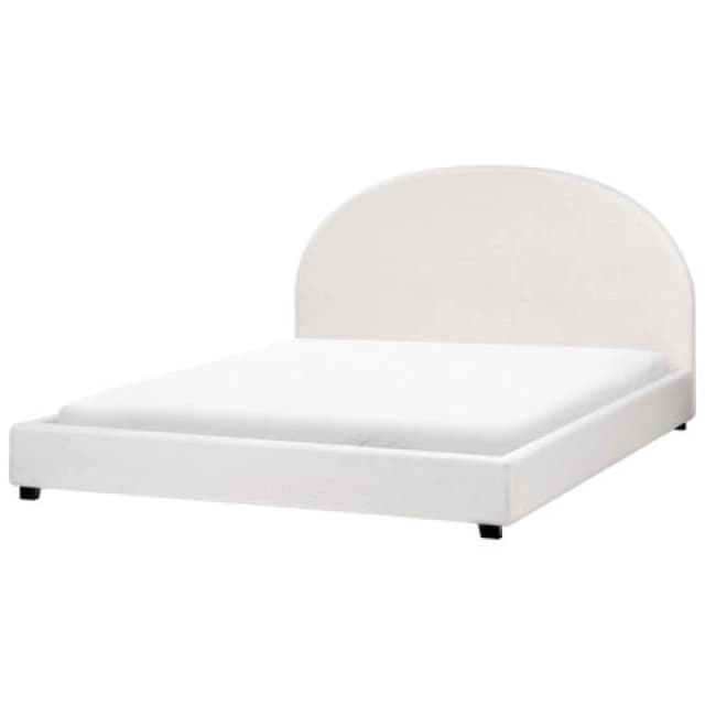 Beliani Bed Fabric Vaucluse 180 X 200 Cm (Eu Super King) Off-White