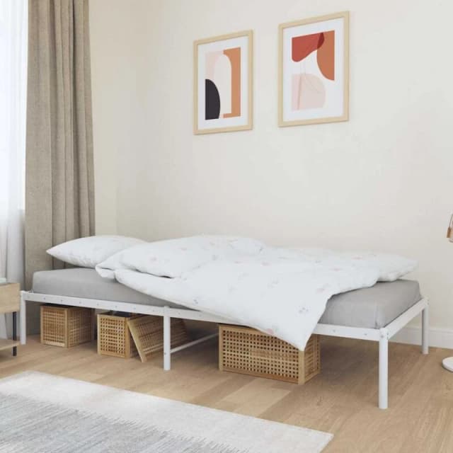 VIDAXL Metal Bed Frame without Mattress White 90x200cm vidaXL 8720845721480