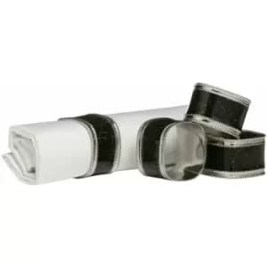 Black Glitter Napkin Rings - Set of 4 - Premier Housewares