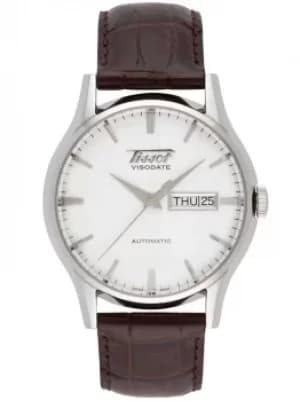 Tissot Mens Heritage Visodate Automatic White Dial Brown Leather...