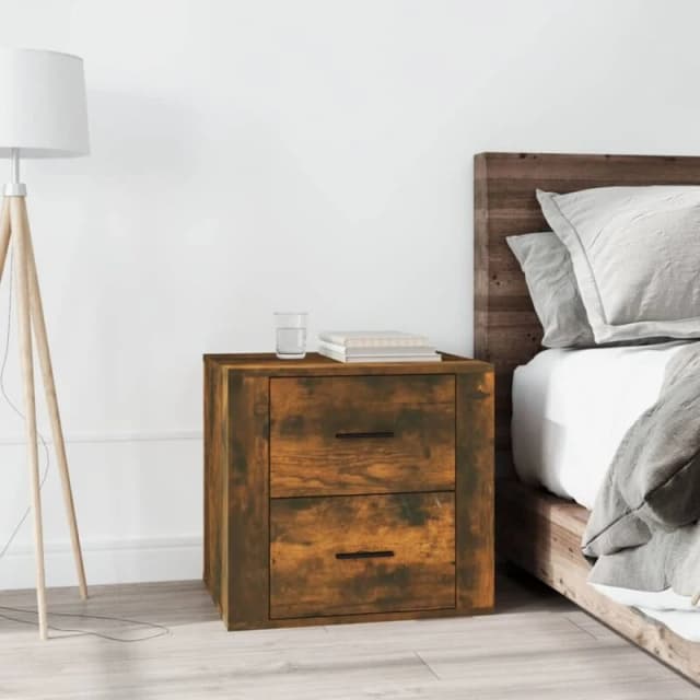 Vidaxl Bedside Cabinet Smoked Oak 50X39X47 Cm, Brown 816709
