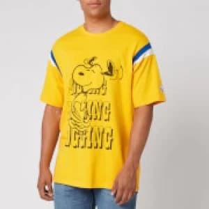 Levis X Peanuts Mens Football T-Shirt Jogging Snoopy - Gold Fusion - S
