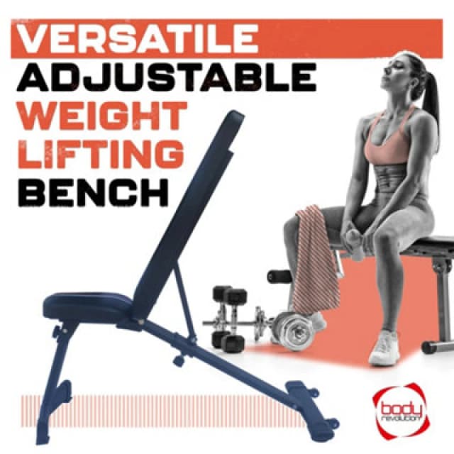 Body Revolution Adjustable Weight Bench - 6 Positions, Heavy Duty Steel Frame