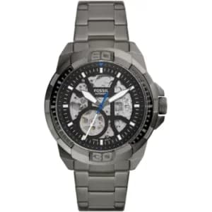 Mens Fossil Bronson Automatic Smoke Stainless Steel Watch