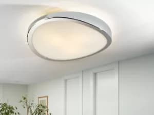 Leda 3 Light Round Flush Ceiling Light Chrome, E27