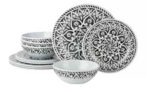 Waterside 12 Piece Marrakech Melamine Dinner Set