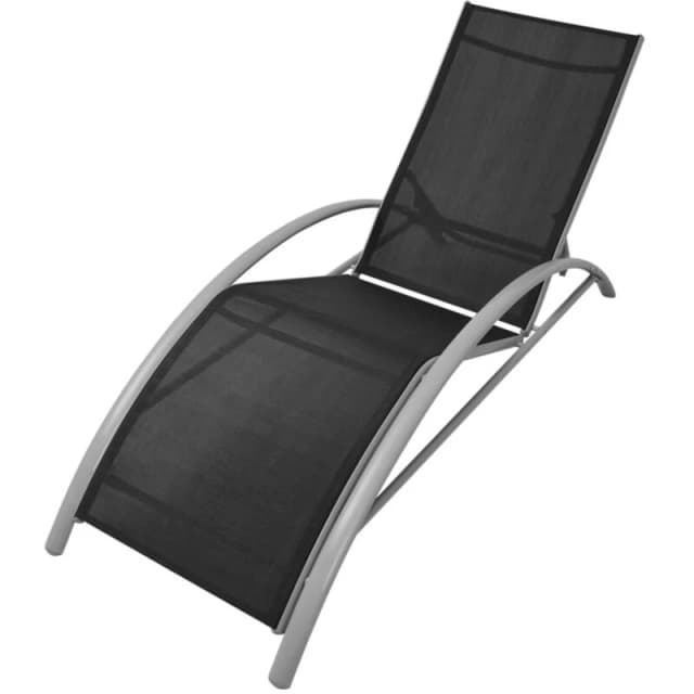 VIDAXL Sun Lounger Aluminium Black Vidaxl 8718475970491