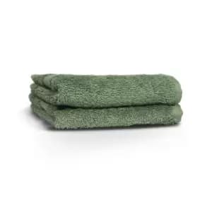 The Linen Yard Loft Woven Combed Cotton 2 Pack Face Cloths Eucalyptus