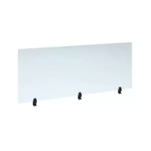 Straight high desktop acrylic screen with Black brackets 1800mm x 700mm