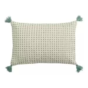 Gallery Interiors Fontana Tassel Cushion Green