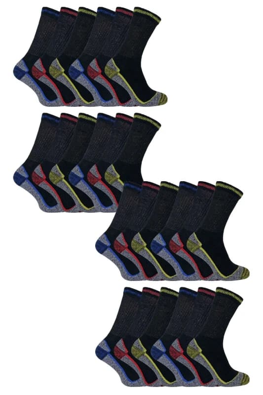 Sock Snob Sock Snob Men 24 Pairs Multipack Soft Breathable Bamboo Work Socks Size: 6-11 Multi 6-11 Male 5056632629206