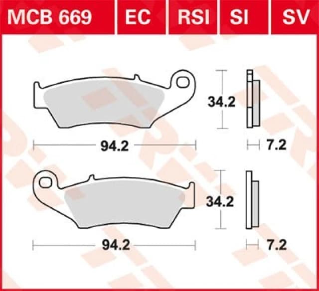 TRW Lucas TRW Lucas brake pad MCB669SI Sinter Offroad