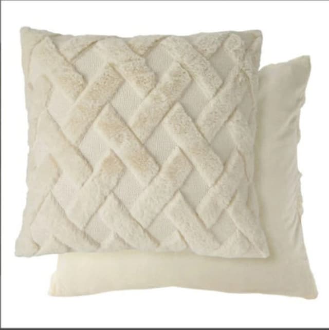 New Edge Blinds Newton Cross Hatch Collection Soft Touch Cushion Cover in Cream Size: 43cm x 43cm Cream Unisex 43cm x 43 cm