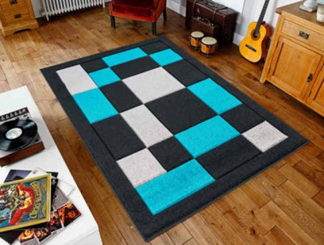 Smart Living Smart Living Modern Hand Carved Multicolour Soft Thick Area Rug - Havana in Teal Size: 200cm x 290cm Teal 200cm x 290cm Unisex 10000002