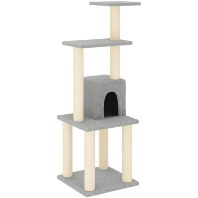 VIDAXL Cat Tree with Sisal Scratching Posts Light Grey 105cm Vidaxl 8720286669259