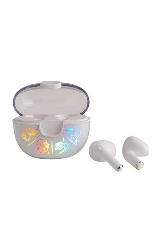 LAZERBUILT Harry Potter Hogwarts Light-up Wireless Bluetooth Earbuds - White 5060777101107