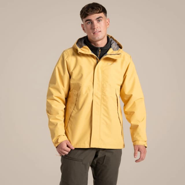 Craghoppers Craghoppers Men Ossus Lightweight Waterproof Shell Jacket in Yellow Size: Medium Yellow M Male 5063260102292