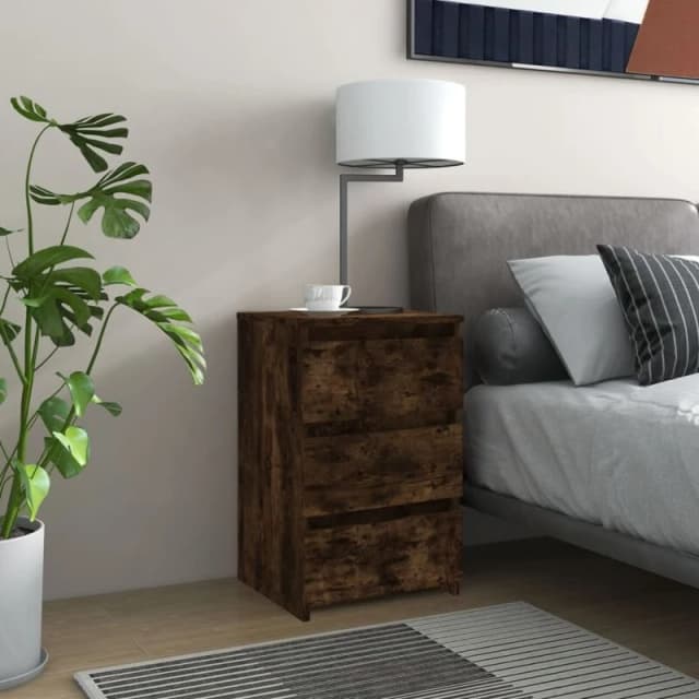 VIDAXL Bed Cabinet Smoked Oak 40x35x62.5cm Engineered Wood Vidaxl 8720286932339