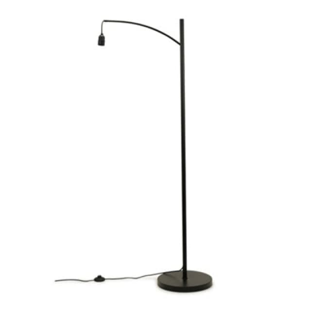 ValueLights Preto Black Metal Curved Floor Lamp Base Black